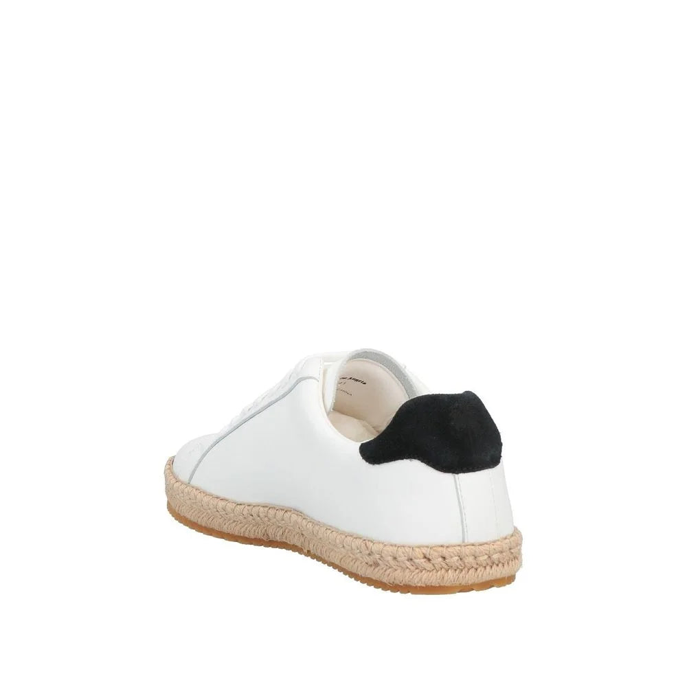 Palm Angels White Calfskin Platform Sneakers - EU43/US10