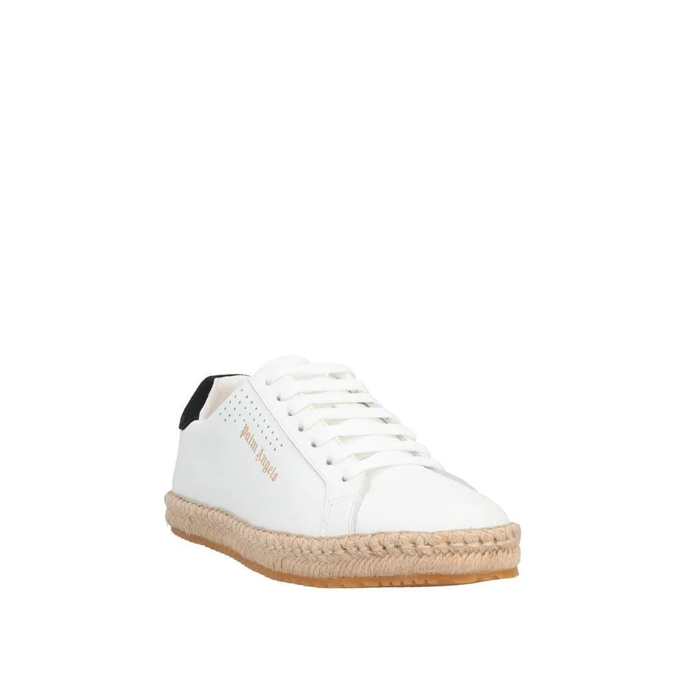 Palm Angels White Calfskin Platform Sneakers - EU43/US10