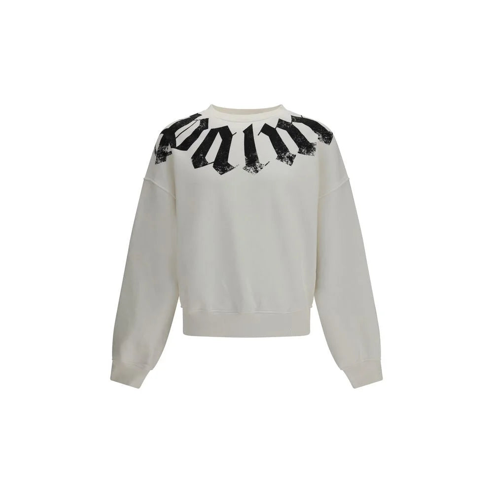 Palm Angels White Cotton Sweatshirt