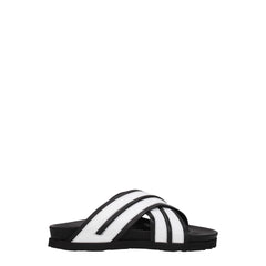 Palm Angels White Leather Slippers Sandals