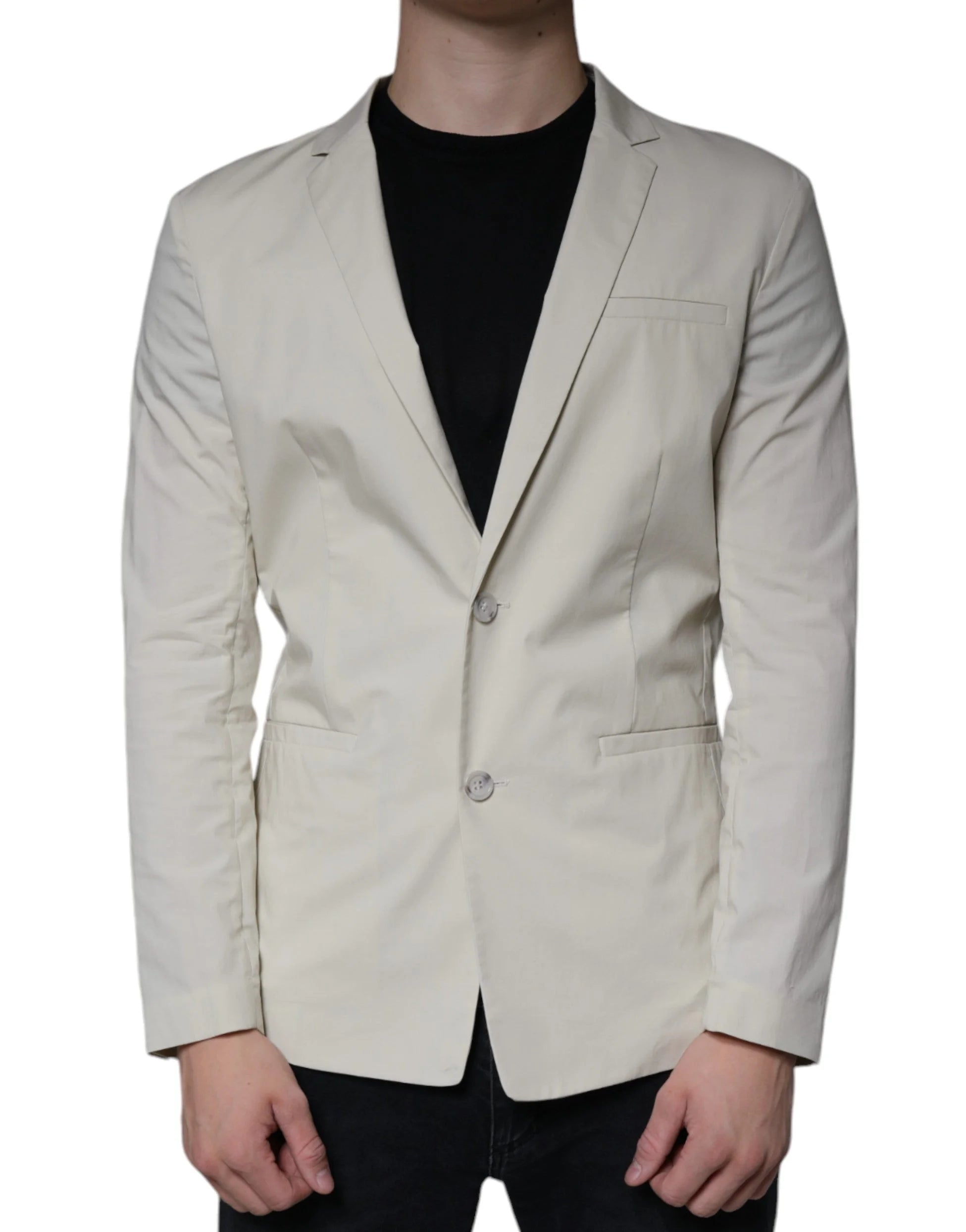 Paolo Pecora Milano Beige Single Breasted Dress Formal Coat Blazer - IT46 | S - Sport Jackets
