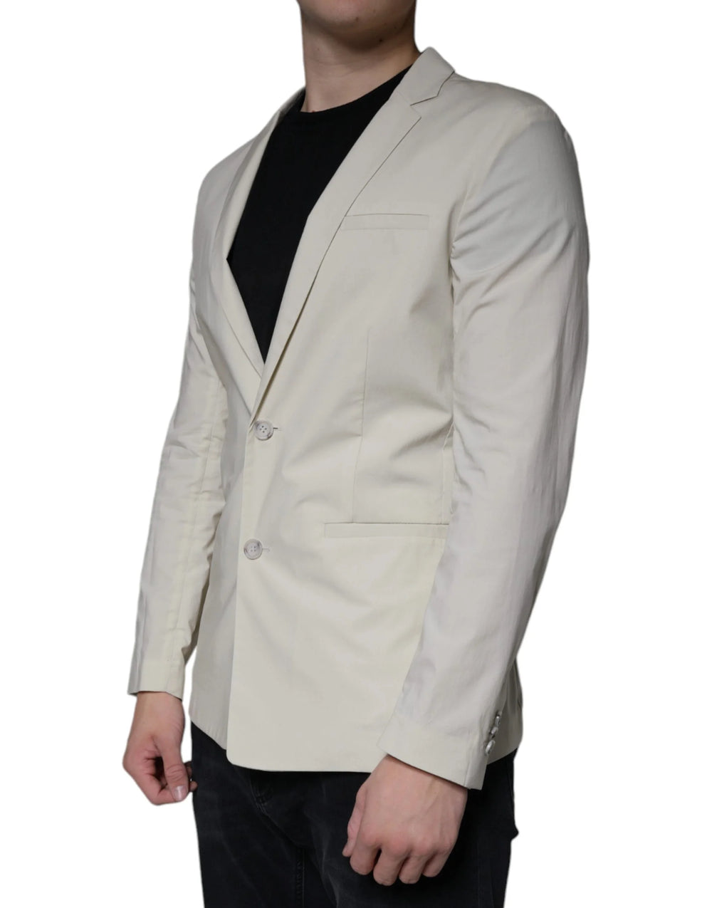 Paolo Pecora Milano Beige Single Breasted Dress Formal Coat Blazer - IT46 | S - Sport Jackets