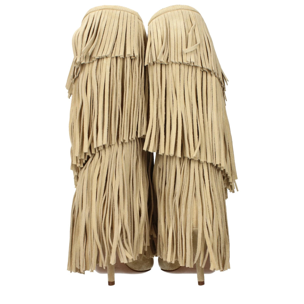 Paris Texas Beige Leather Flat Boots - EU36/US6