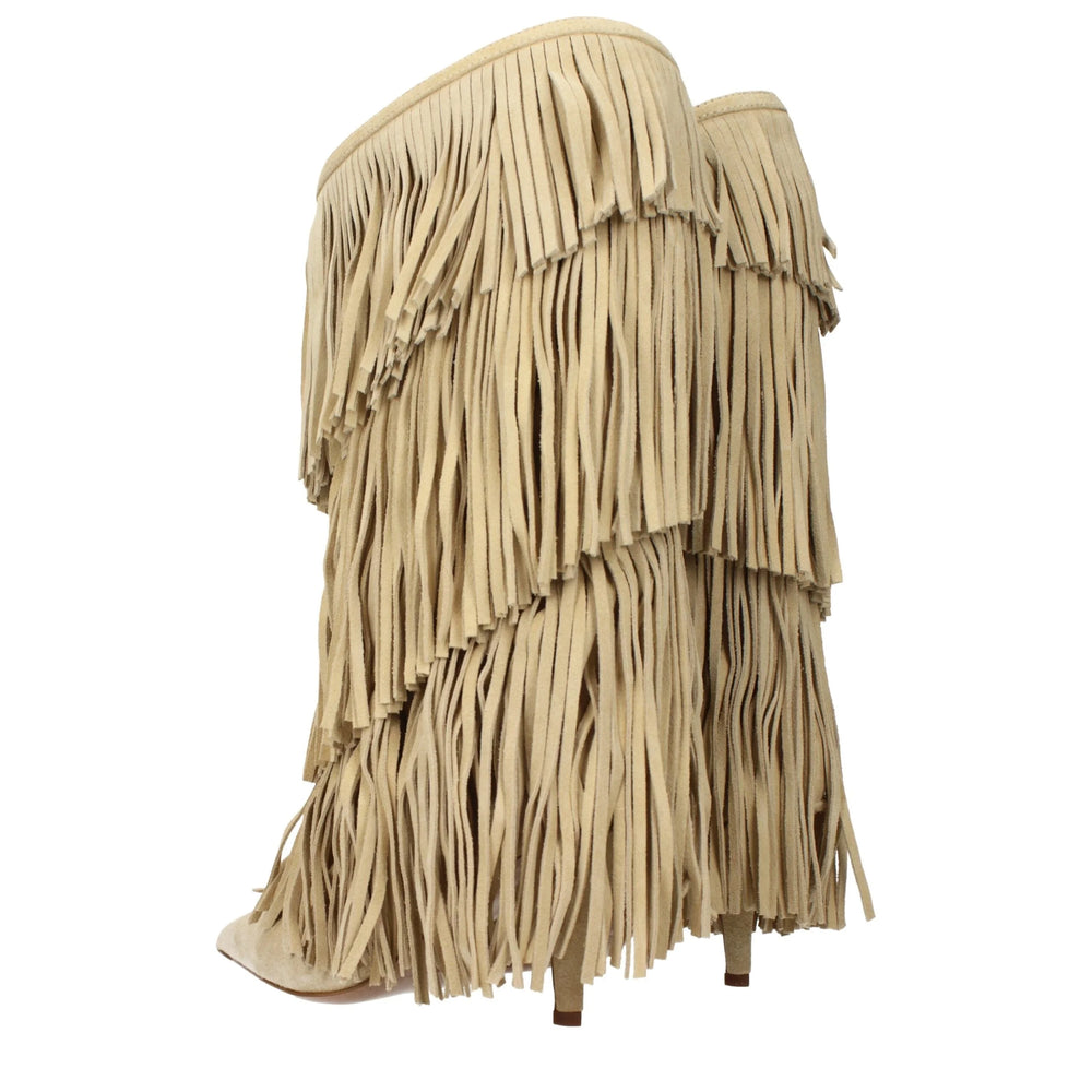 Paris Texas Beige Leather Flat Boots - EU36/US6