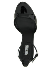 Paris Texas Black Calfskin Stiletto Heel Sandals