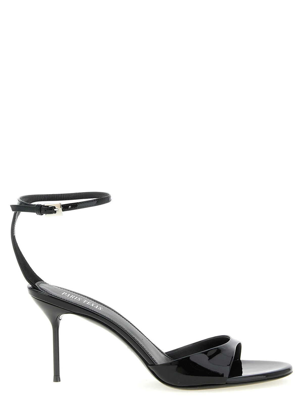 Paris Texas Black Calfskin Stiletto Heel Sandals