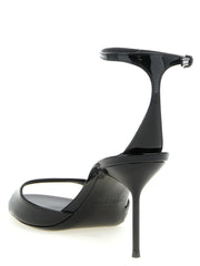 Paris Texas Black Calfskin Stiletto Heel Sandals