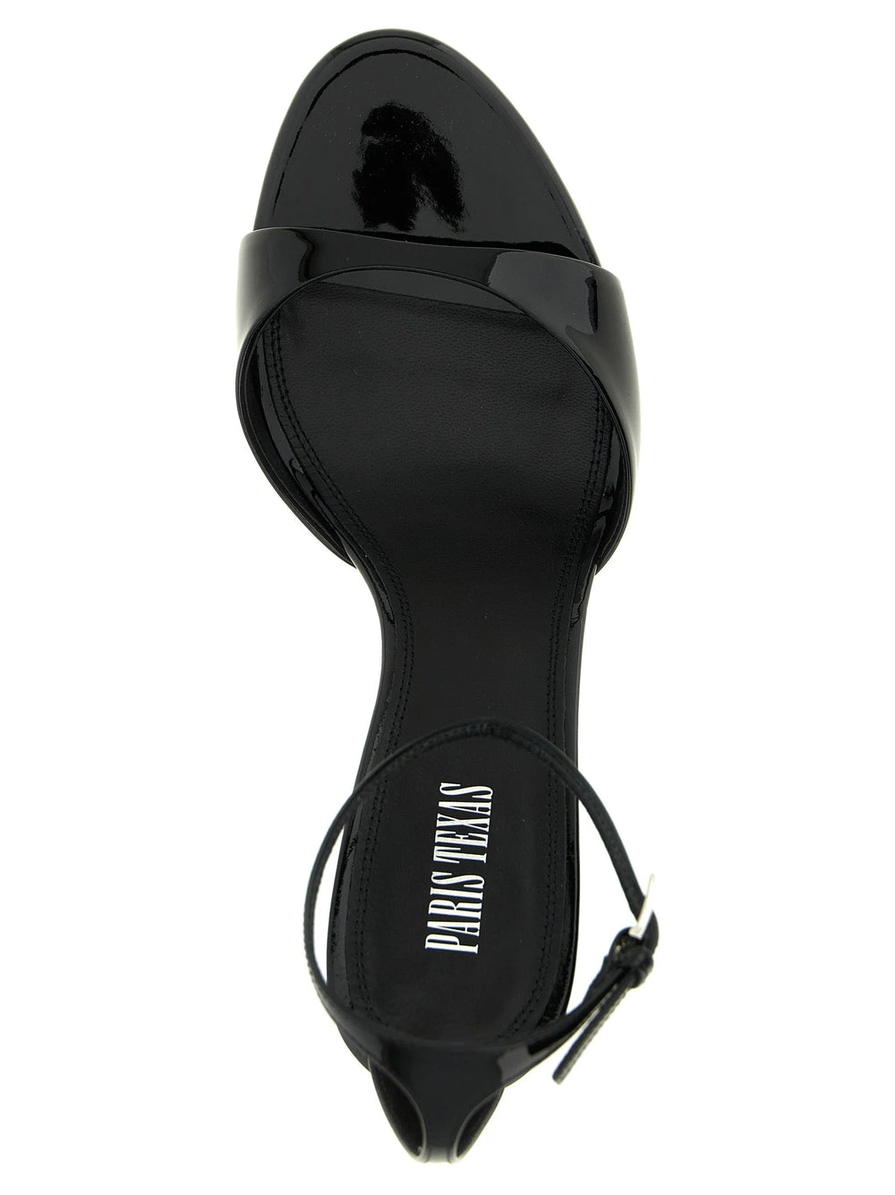 Paris Texas Black Calfskin Stiletto Heel Sandals - EU40/US10