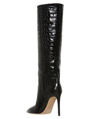 Paris Texas Black Leather Ankle Boots