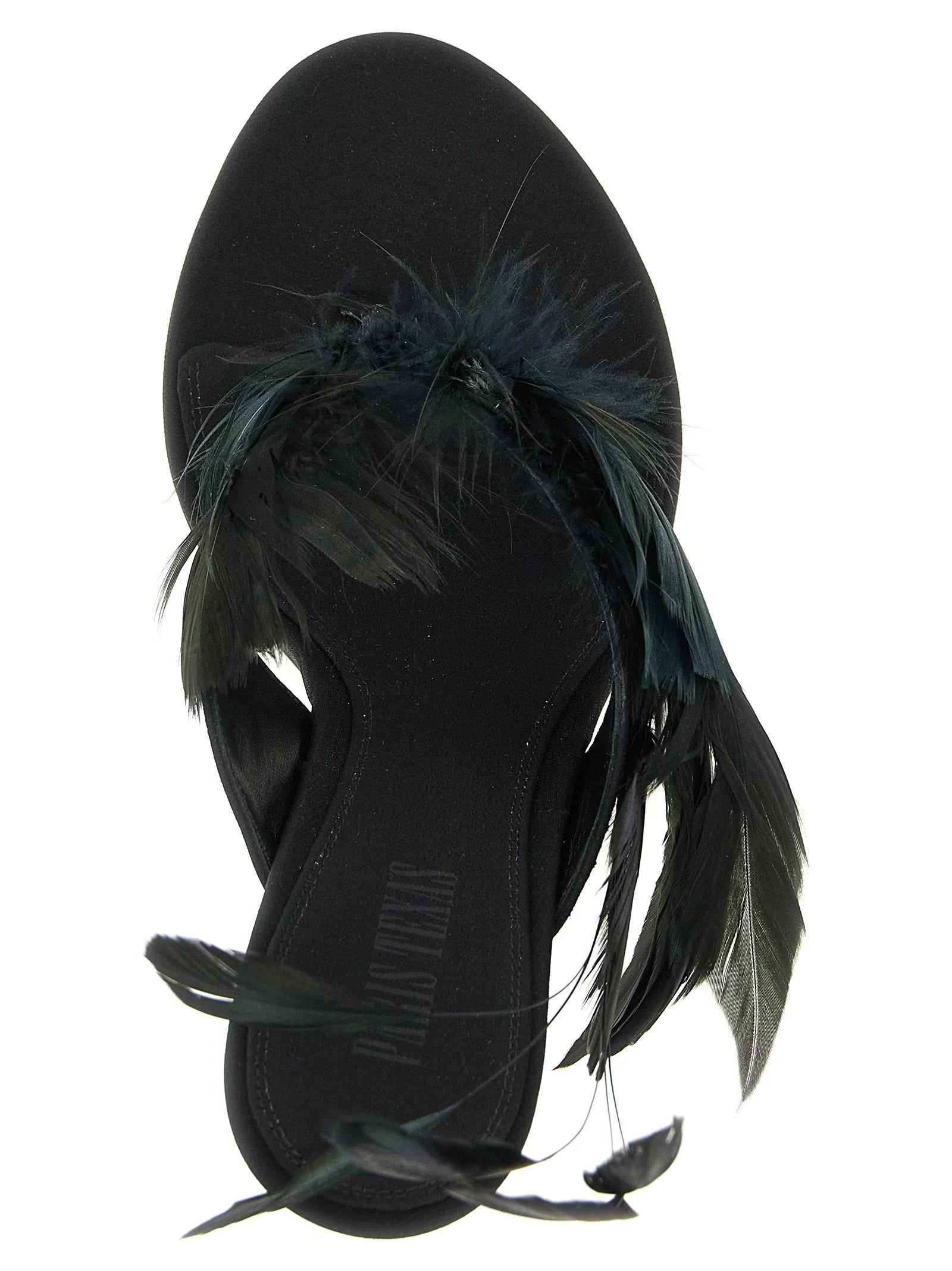 Paris Texas Black Silk Stiletto Heel Sandals - EU36/US6