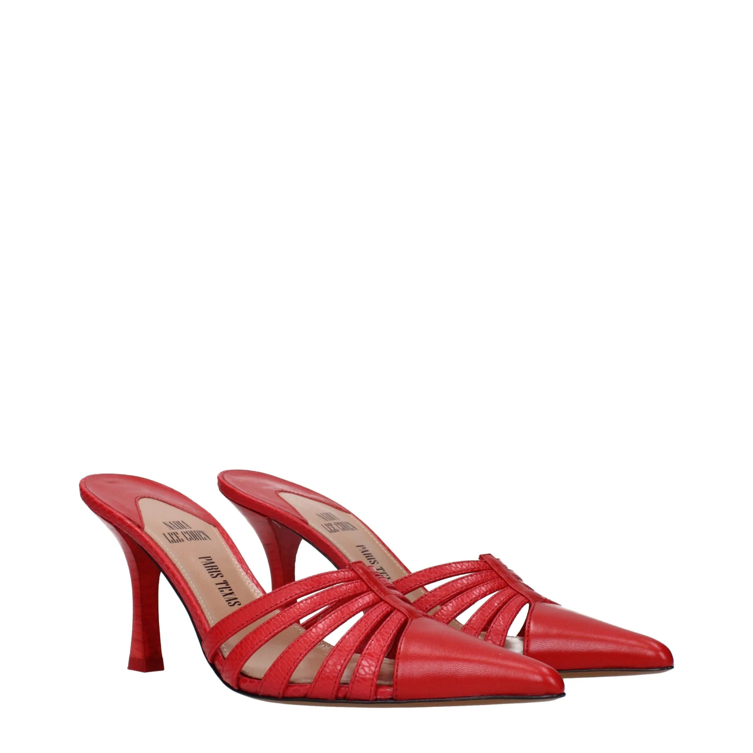 Sandalias de tacón de aguja rojo de Paris Texas