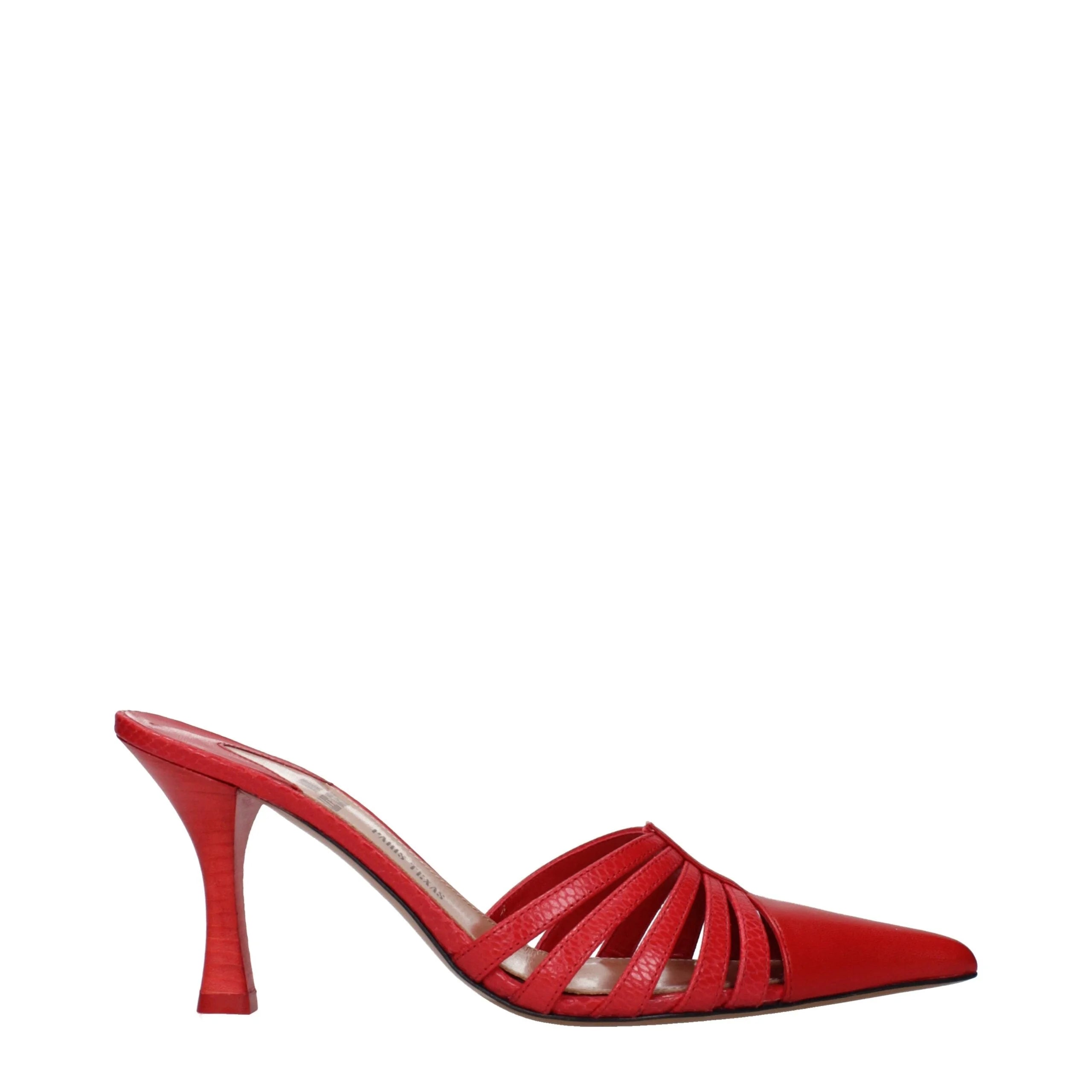 Sandalias de tacón de aguja rojo de Paris Texas