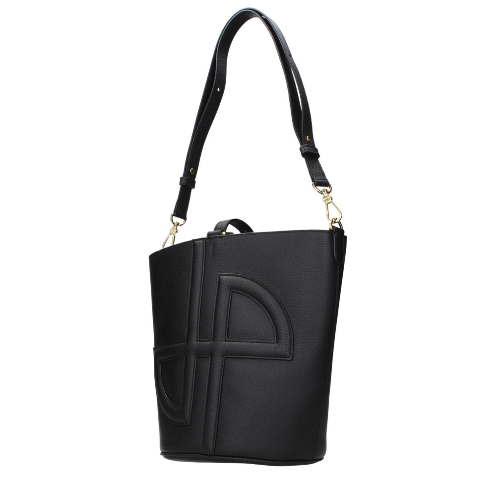 Patou Black Leather Crossbody Bag