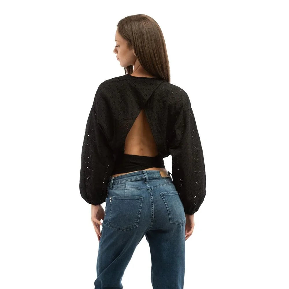 Patrizia Pepe Black Cotton Blouse - IT40