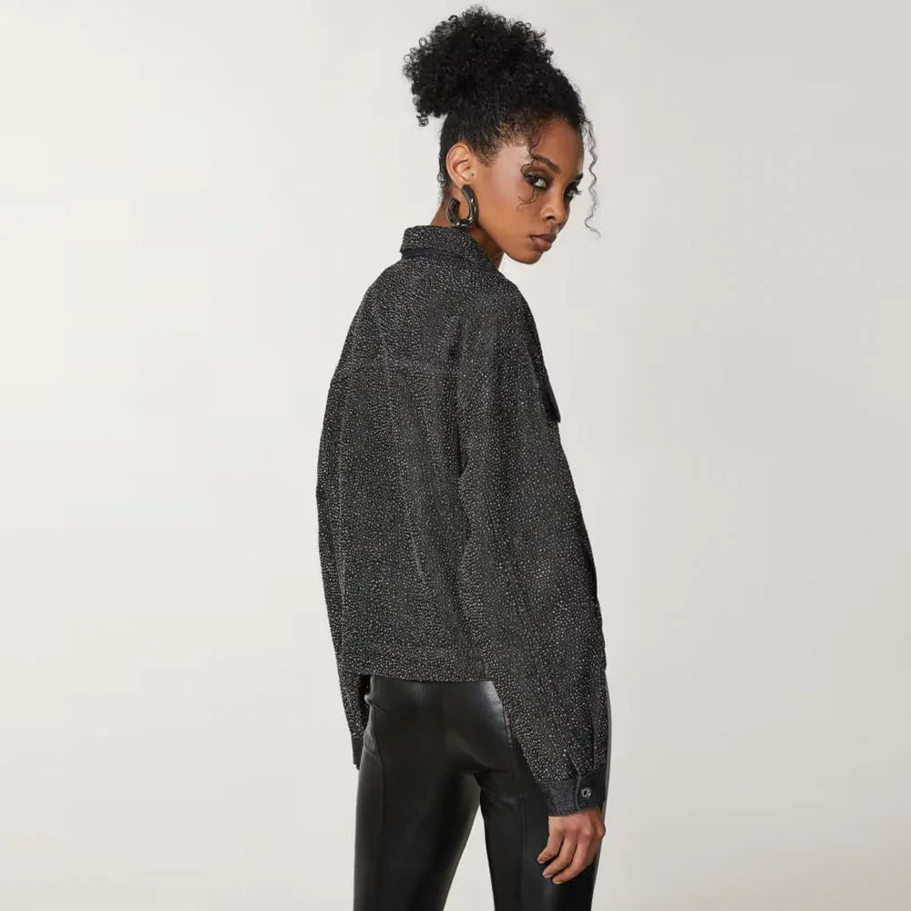 Patrizia Pepe Black Cotton Jackets & Coat - IT42|M - Trucker Jackets