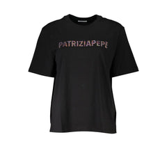 Patrizia Pepe Black Cotton Women T-Shirt - T-Shirts