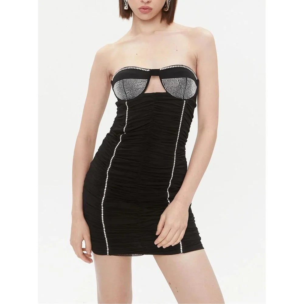 Patrizia Pepe Black Nylon Cocktail Dress