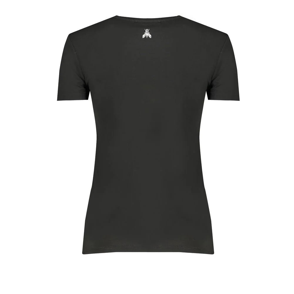 Patrizia Pepe Black Organic Cotton Women T-Shirt - T-Shirts