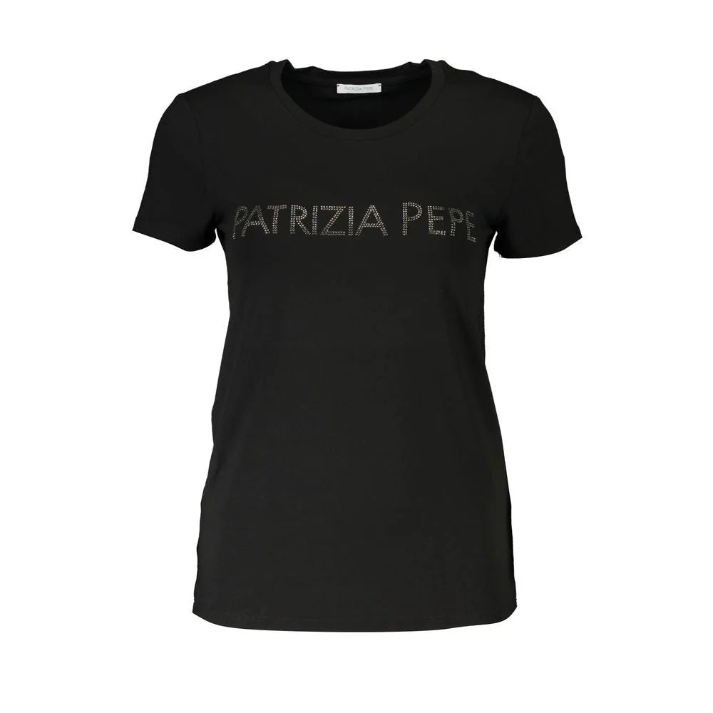 Patrizia Pepe Black Organic Cotton Women T-Shirt - XS - T-Shirts