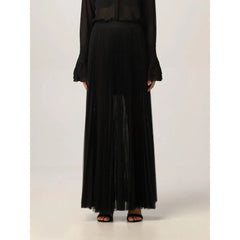 Patrizia Pepe Black Polyester Long Skirt