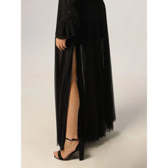 Patrizia Pepe Black Polyester Long Skirt