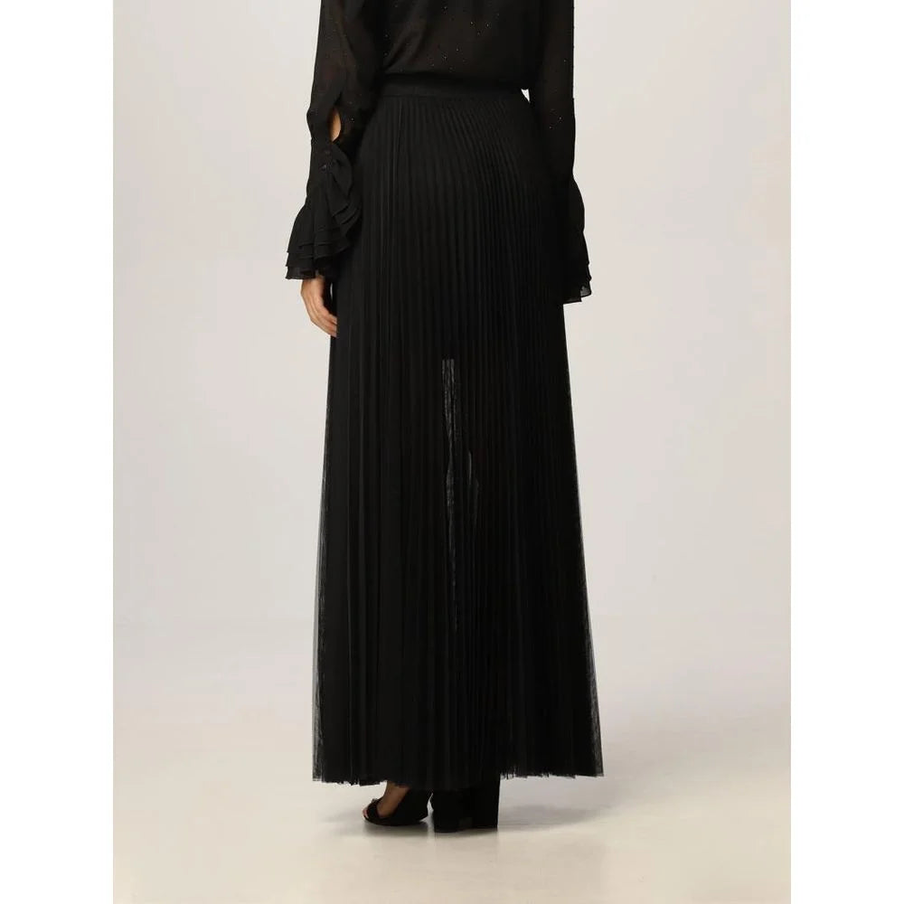 Patrizia Pepe Black Polyester Long Skirt