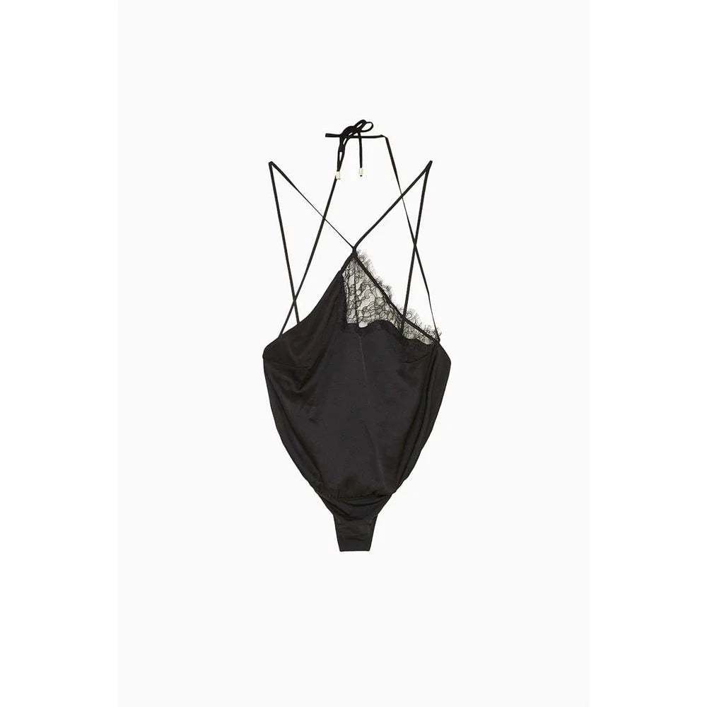Patrizia Pepe Black Viscose Bodysuit - IT40