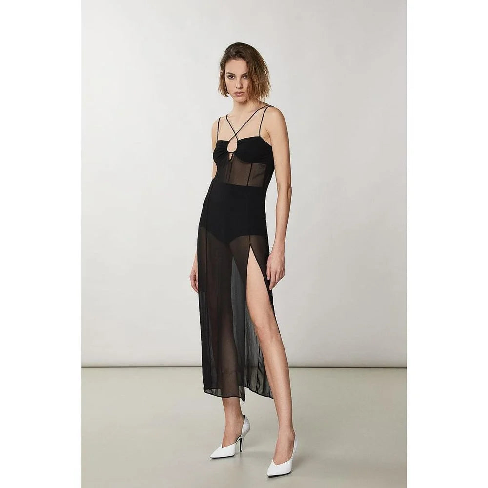 Patrizia Pepe Black Viscose Casual Dress