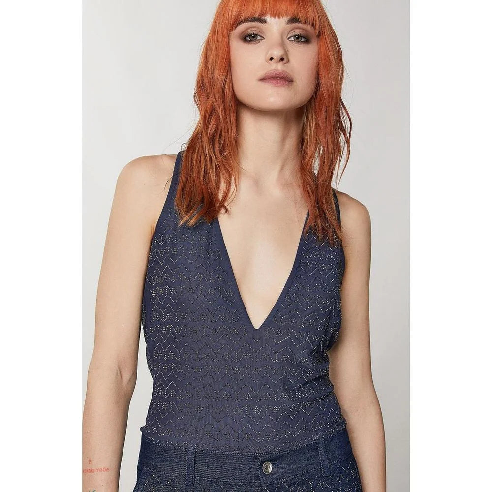 Patrizia Pepe Blue Polyester Tank Tops - II