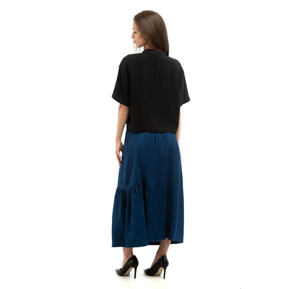 Patrizia Pepe Blue Viscose Long Skirt - IT40
