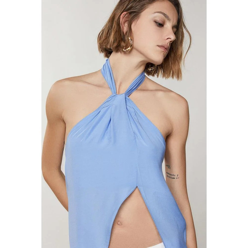 Patrizia Pepe Blue Viscose Tank Tops - IT42