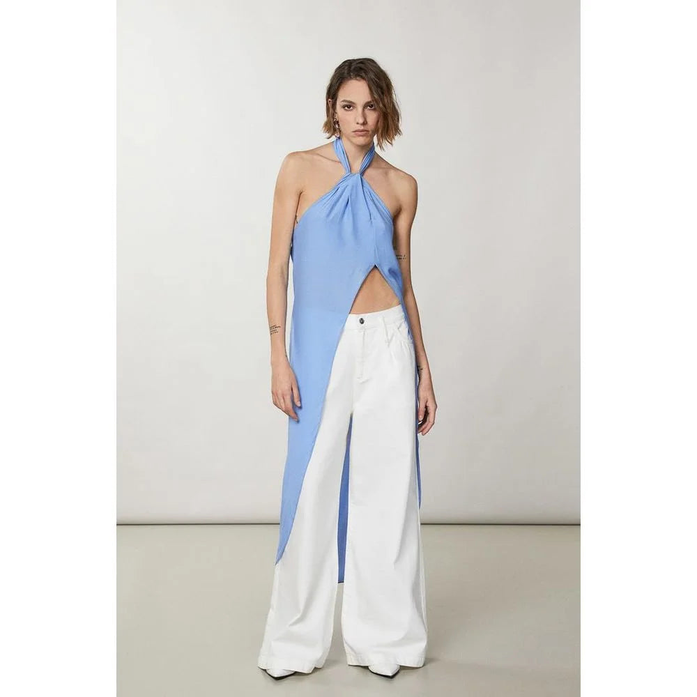 Patrizia Pepe Blue Viscose Tank Tops - IT42