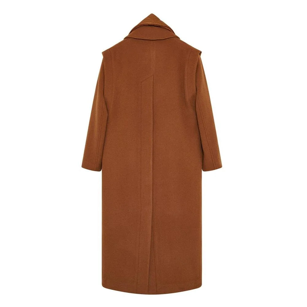 Patrizia Pepe Brown Wool Coat - IT40