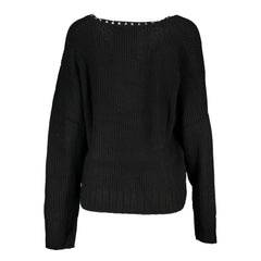 Patrizia Pepe Elegant Long Sleeved V-Neck Sweater with Chic Details - Sweaters