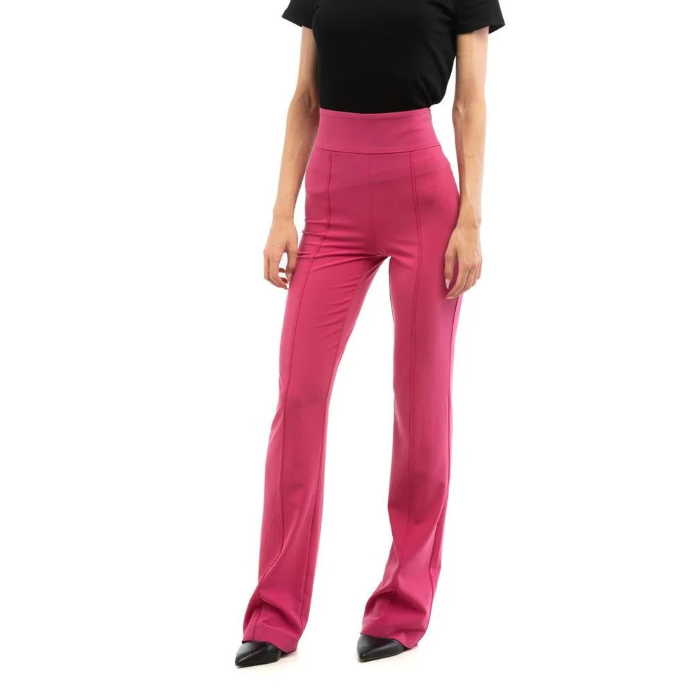 Patrizia Pepe Fuchsia Polyester Flared Pants - IT40