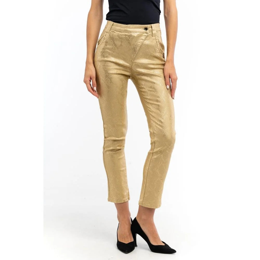 Patrizia Pepe Gold Cotton Casual Pants