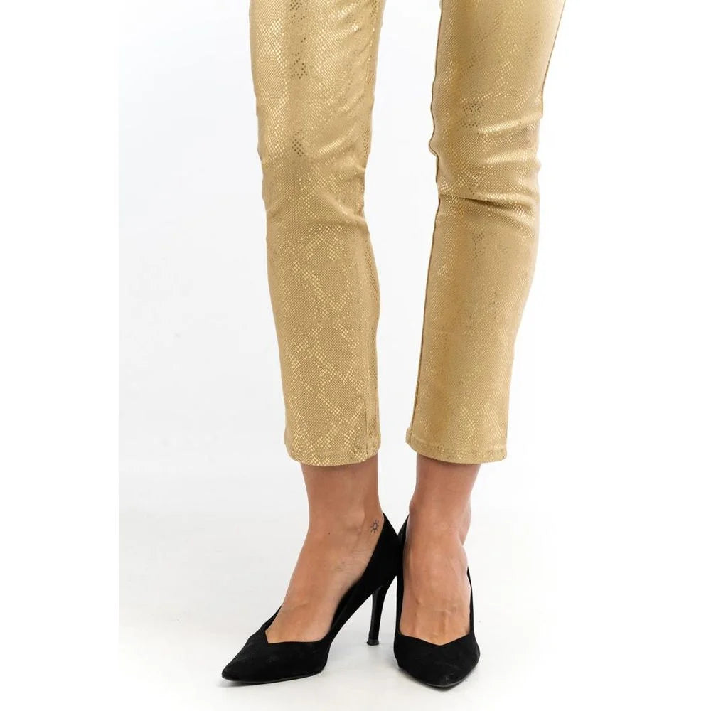 Patrizia Pepe Gold Cotton Casual Pants