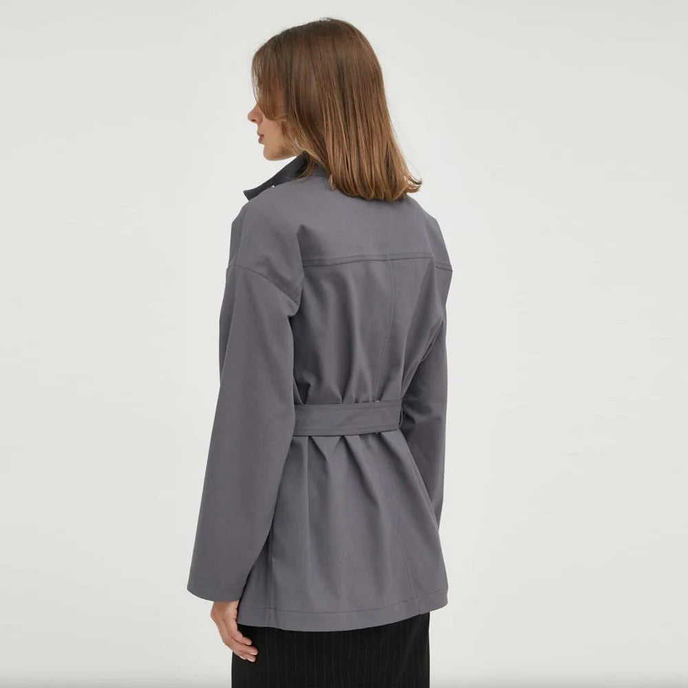 Patrizia Pepe Gray Cotton Jackets & Coat - Trench Coats