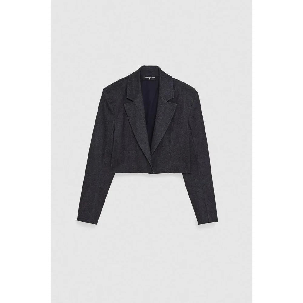 Patrizia Pepe Navy Blue Cotton Blazer - IT40