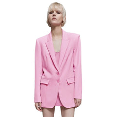 Patrizia Pepe Pink Polyester Blazer - Coats & Jackets