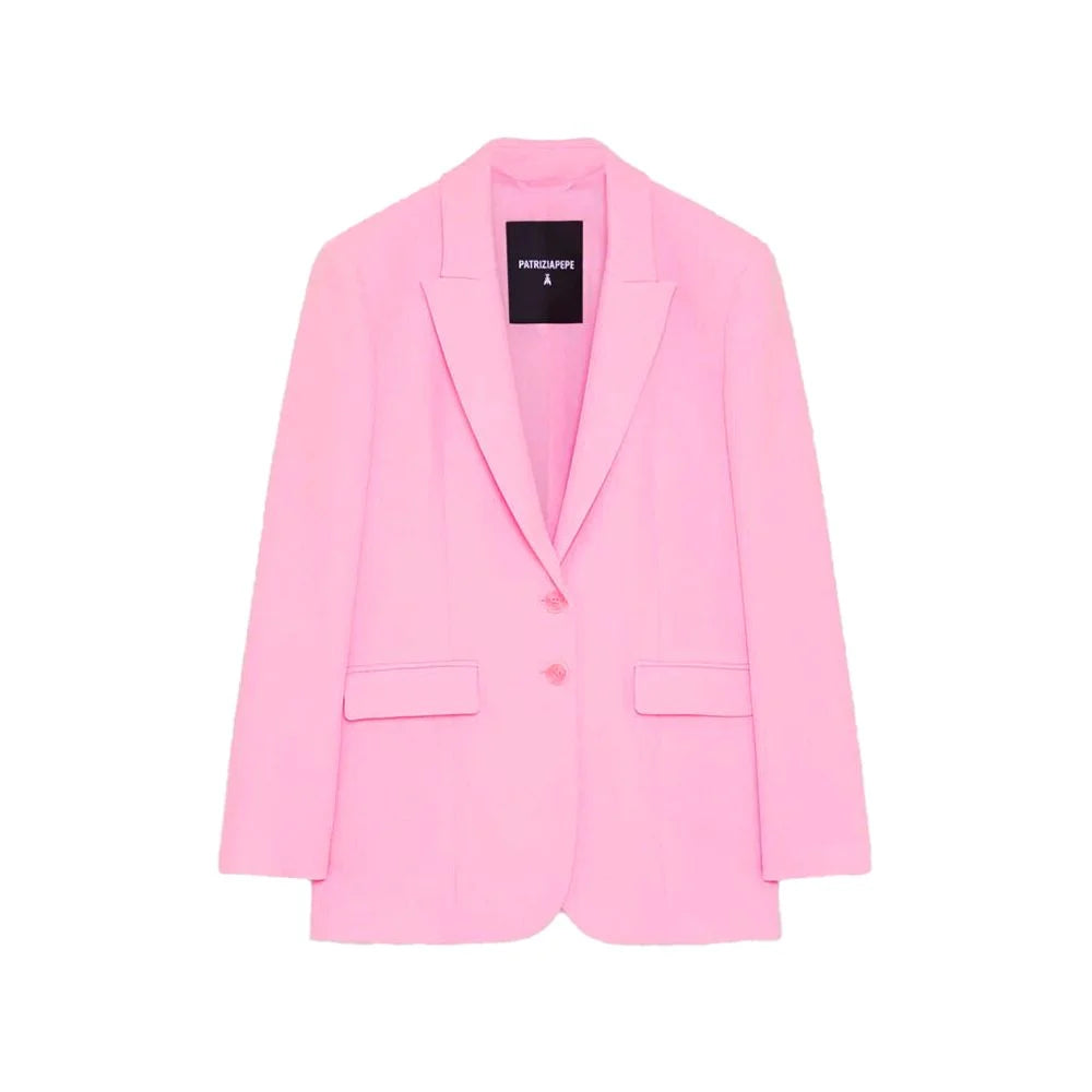 Patrizia Pepe Pink Polyester Blazer - Coats & Jackets