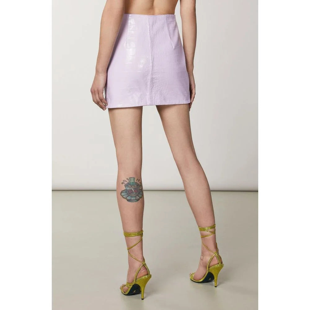 Patrizia Pepe Purple Leather Mini Skirt