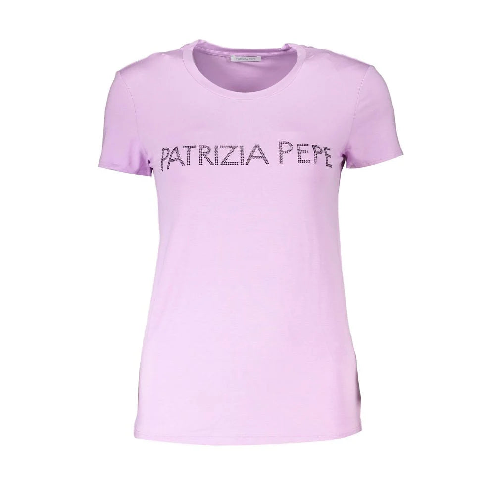 Patrizia Pepe Purple Organic Cotton Women T-Shirt - XS - T-Shirts