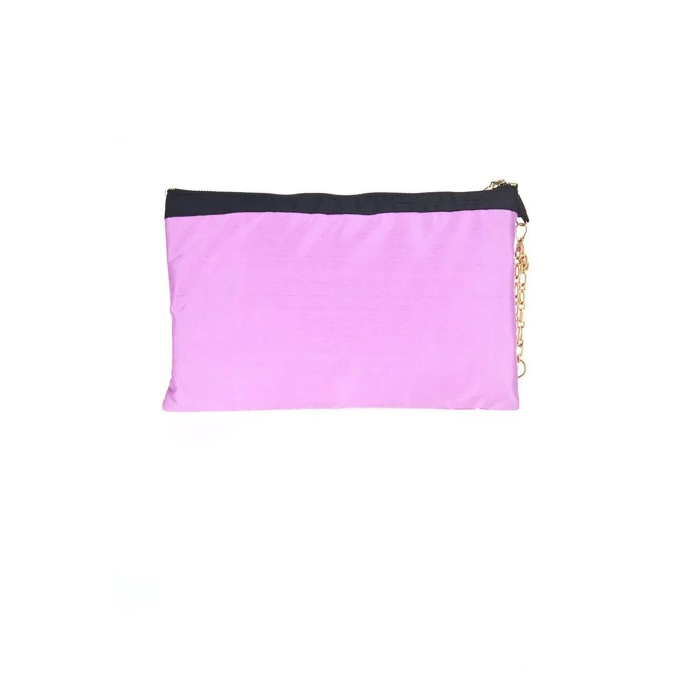 Patrizia Pepe Purple Silk Handbag - Clutch Bags