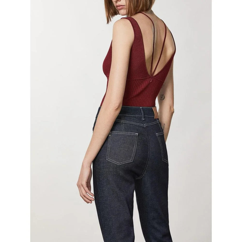 Patrizia Pepe Red Viscose Sleeveles T-Shirt