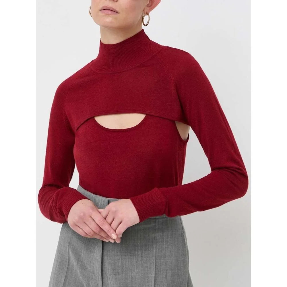 Patrizia Pepe Red Wool Sweatshirt