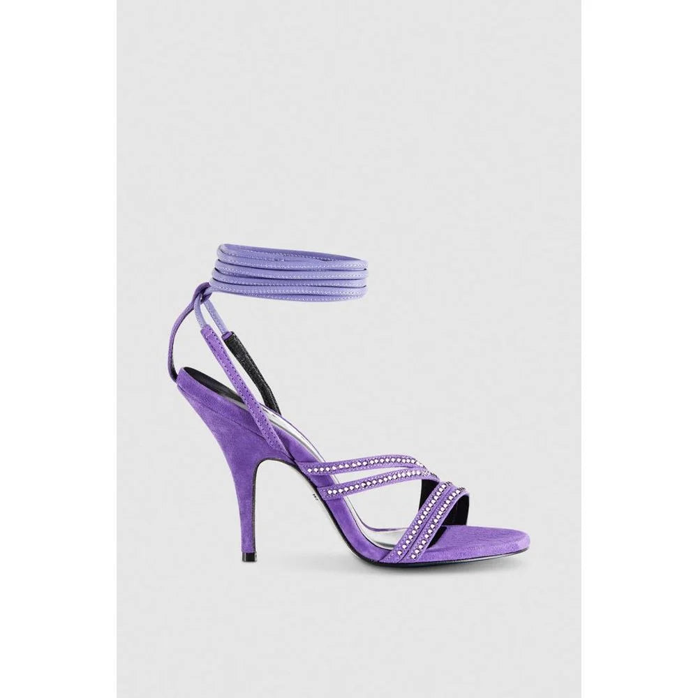 Patrizia Pepe Silver Goatskin Stiletto Heel Sandals - EU37/US7