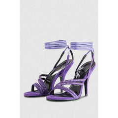 Patrizia Pepe Silver Goatskin Stiletto Heel Sandals - EU37/US7