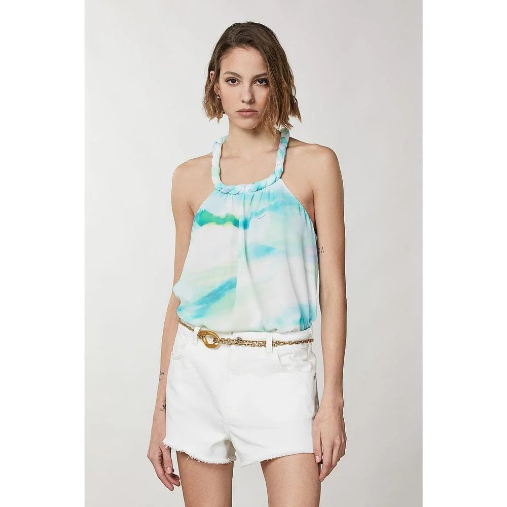 Patrizia Pepe Turquoise Polyester Tank Tops