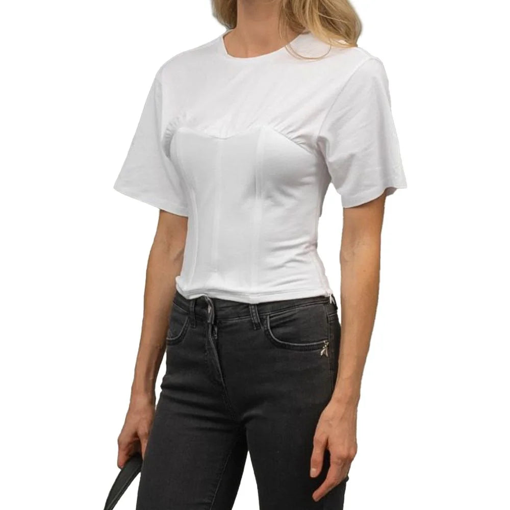 Patrizia Pepe White Cotton T-Shirt - T-Shirts